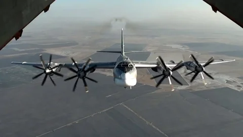 Bomber goes to the right Stock Footage 84228673