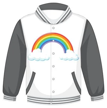 A bomber jacket with grey sleeves on white background Illustrazione stock