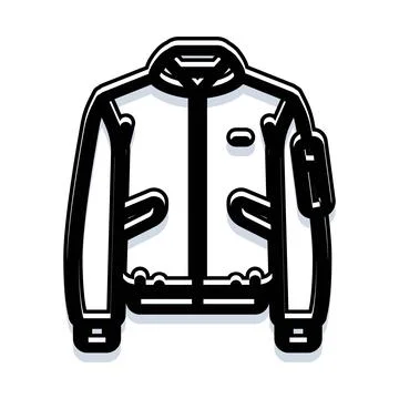 Bomber jacket line art icon apparel design element Stock Illustration