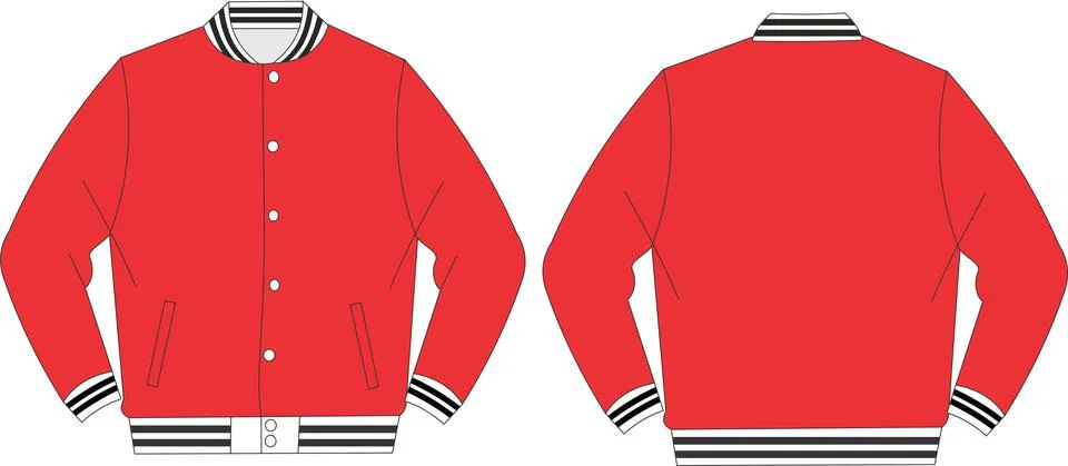 Bomber Jacket Mock ups Sublimated Templates Vectors Stock Illustration