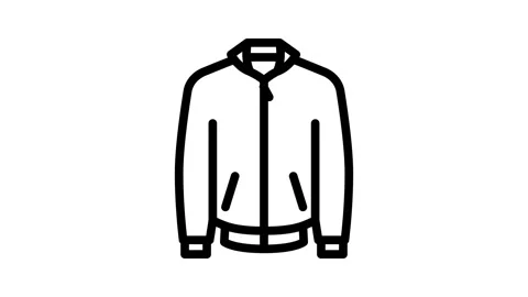 Bomber jacket outerwear female line icon animation Stock Footage 326767057