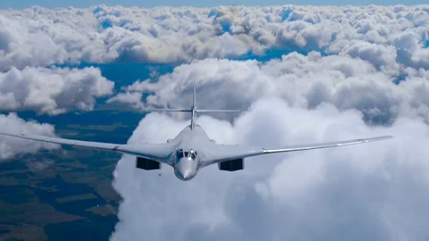 The bomber maneuvers vertically upwards Stock Footage 100456932