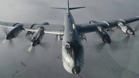Bomber performs a refueling Stock Footage 84230817