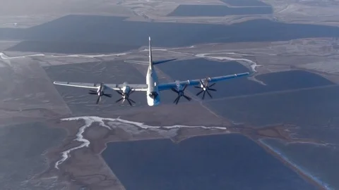 Bomber Tu-95 caught up with me Video stock 85851341