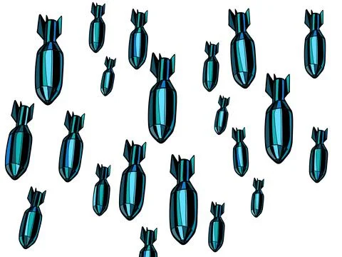 Bombing attack aggression war Armament deliveries. Military equipment. Many Stock Illustration