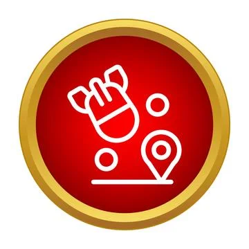 Bombing drone targeting location with map pin icon Stock Illustration