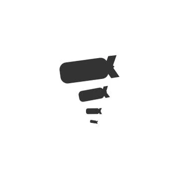 Bombing icon flat Stock Illustration