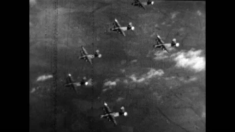 Bombing Raid 1945 Stock Footage 217969796