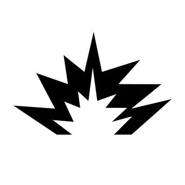 Bombing silhouette icon. Shockwave. Vector. Stock Illustration