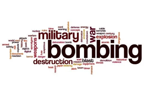 Bombing word cloud concept Stock Illustration