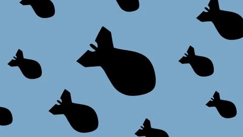 Bombs on blue Stock-Illustration