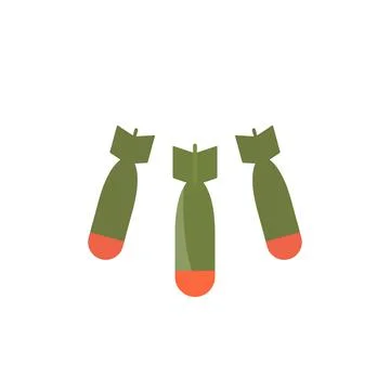 Bombs, bombing vector flat icon Stock Illustration