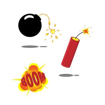 Bombs, Dynamite, and Explosions. Suitable for illustration media Stock Illustration