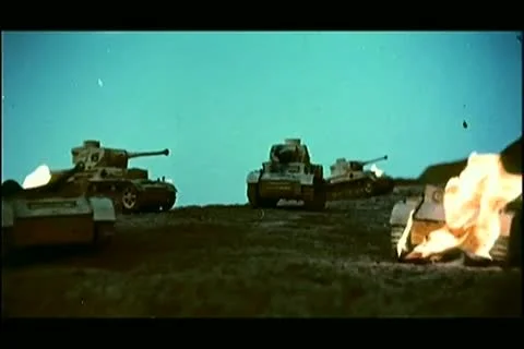 Bombs hitting tanks and exploding Vídeos de archivo 11346935