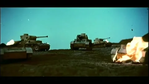 Bombs hitting tanks and exploding 스톡 동영상 260248049