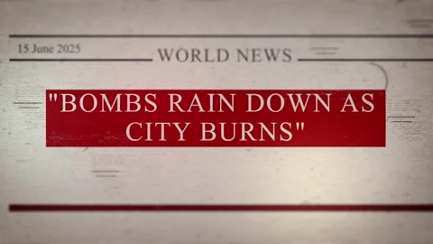 BOMBS RAIN DOWN AS CITY BURNS Stock Footage 319386614