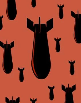 Bombs on red Stock-Illustration