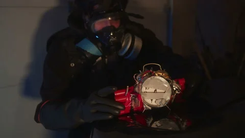 Bombsquad guy getting bomb 2 Stock Footage 144873283