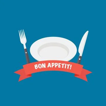Bon Appetit. Beautiful design concept with lettering for restaurant Stock Illustration