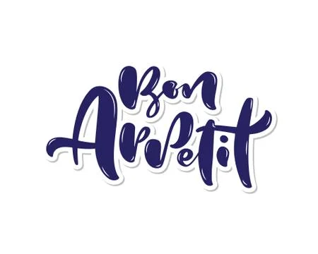 Bon Appetit calligraphy lettering vector text for food blog kitchen. Hand drawn Stock Illustration