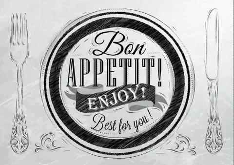 Bon appetit coal Stock Illustration