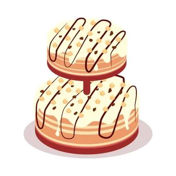Bon Appetit. Festive Cake Web Banner. Chocolate Stock Illustration
