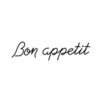 Bon appetit, a handwritten phrase . Vector illustration, calligraphy Stock Illustration