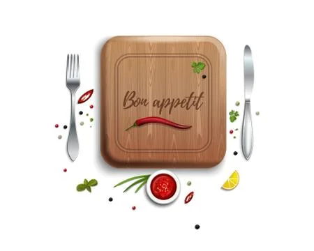Bon appetit. Kitchen concept design. Vector icon Stock Illustration