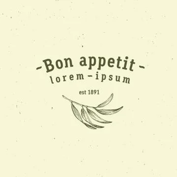 Bon Appetit sign. Vector logo icon template for restaurants, cafe Stock Illustration