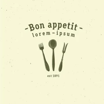 Bon Appetit sign. Vector logo icon template for restaurants, cafe Stock Illustration