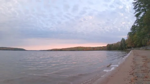 Bon Echo Park Beach Sunset Clouds Time Lapse Stock Footage 140892157