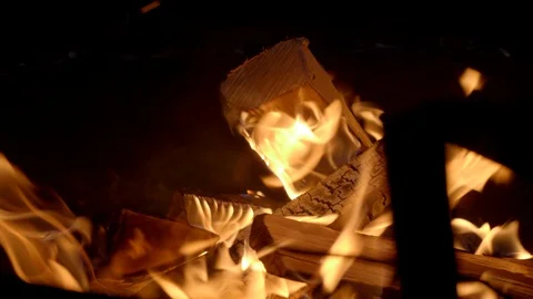 Bon Fire pit Close up Flames Stock Footage 88703754