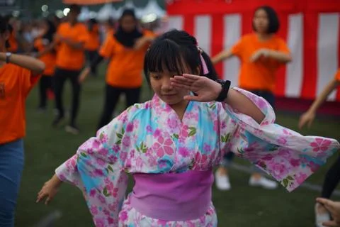 Bon Odori Dance Performance. Stock Photos