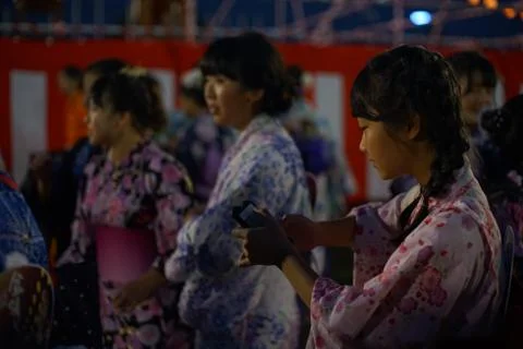 Bon Odori Dance Performance. Stock Photos
