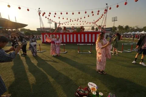 Bon Odori Dance Performance. Stock Photos