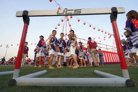 Bon Odori Dance Performance. Stock Photos