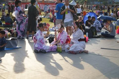 Bon Odori Dance Performance. Stock Photos