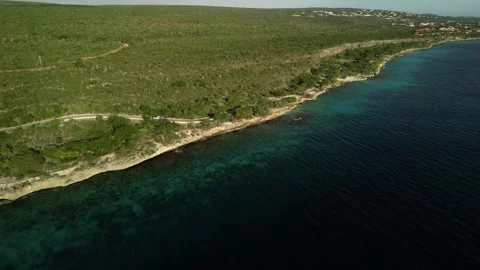 Bonaire coastal drive car 01 Video stock 323757953