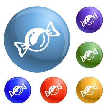 Bonbon icons set vector Ilustração Stock