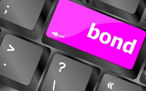 Bond button on computer pc keyboard key 스톡 일러스트