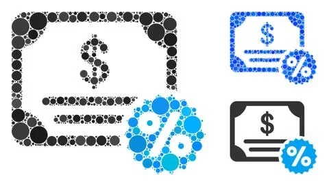 Bond Coupon Composition Icon of Spheric Items Stock Illustration