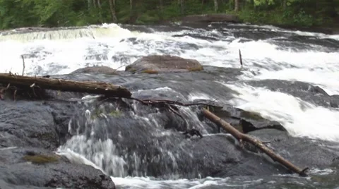 Bond Falls 09 Stock Footage 8660740