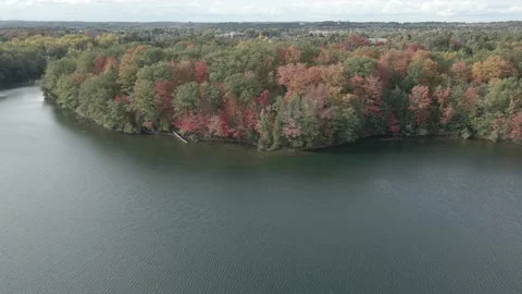 Bond Lake Flyover Stock Footage 145926152