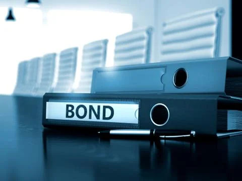 Bond on Office Folder. Blurred Image. 3D 스톡 일러스트