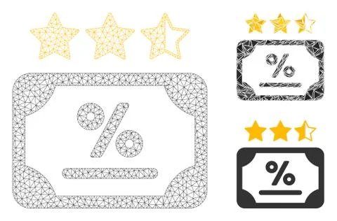 Bond Rating Vector Mesh Wire Frame Model and Triangle Mosaic Icon 스톡 일러스트