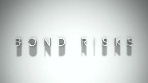 Bond risks 3D title animation with shadows on a white background Stock Footage 297005618