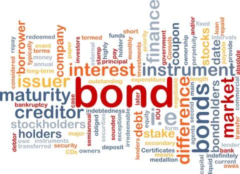 Bond wordcloud concept illustration Stock Illustration
