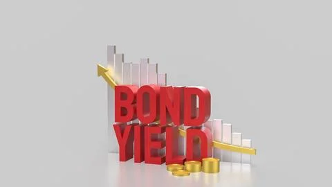 The Bond Yield and chart for Business concept 3d Rendering. Stock Illustration