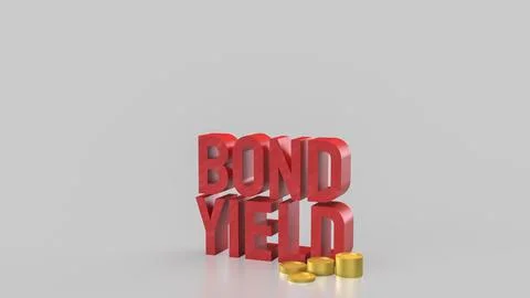 The Bond Yield and chart for Business concept 3d Rendering. Stock Illustration