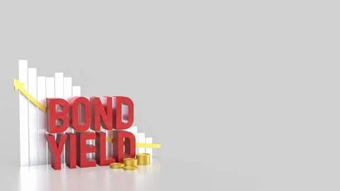 The Bond Yield and chart for Business concept 3d Rendering. Stock Illustration